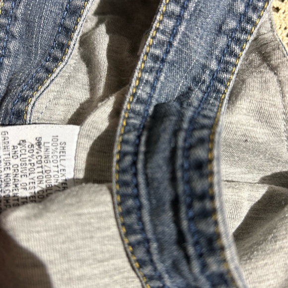 Please Mum jersey lined denim overalls size 6 months - Picture 12 of 13